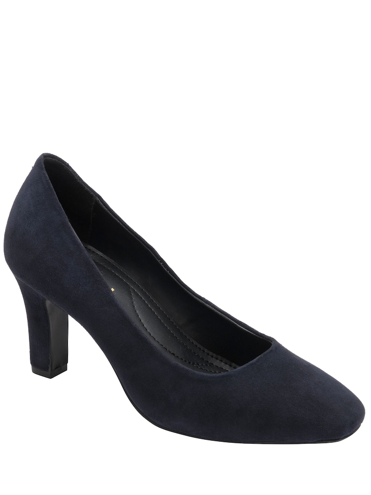 Ravel Blue Suede Block-Heel Court Shoes - Image 1 of 4