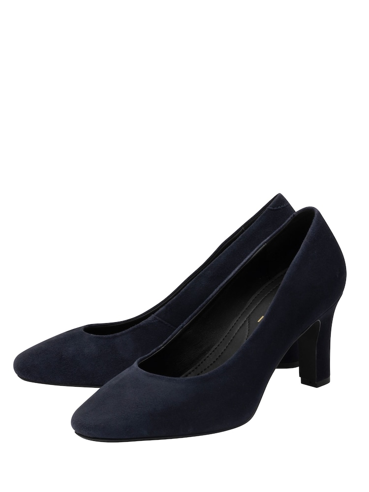 Ravel Blue Suede Block-Heel Court Shoes - Image 2 of 4