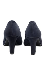 Ravel Blue Suede Block-Heel Court Shoes - Image 3 of 4