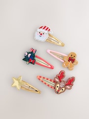 红色 - Christmas Hair Clips 5 Pack - 4的图像1｝