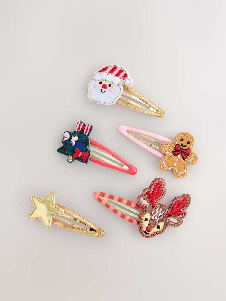 Buy Red Christmas Hair Clips 5 Pack from Next Australia