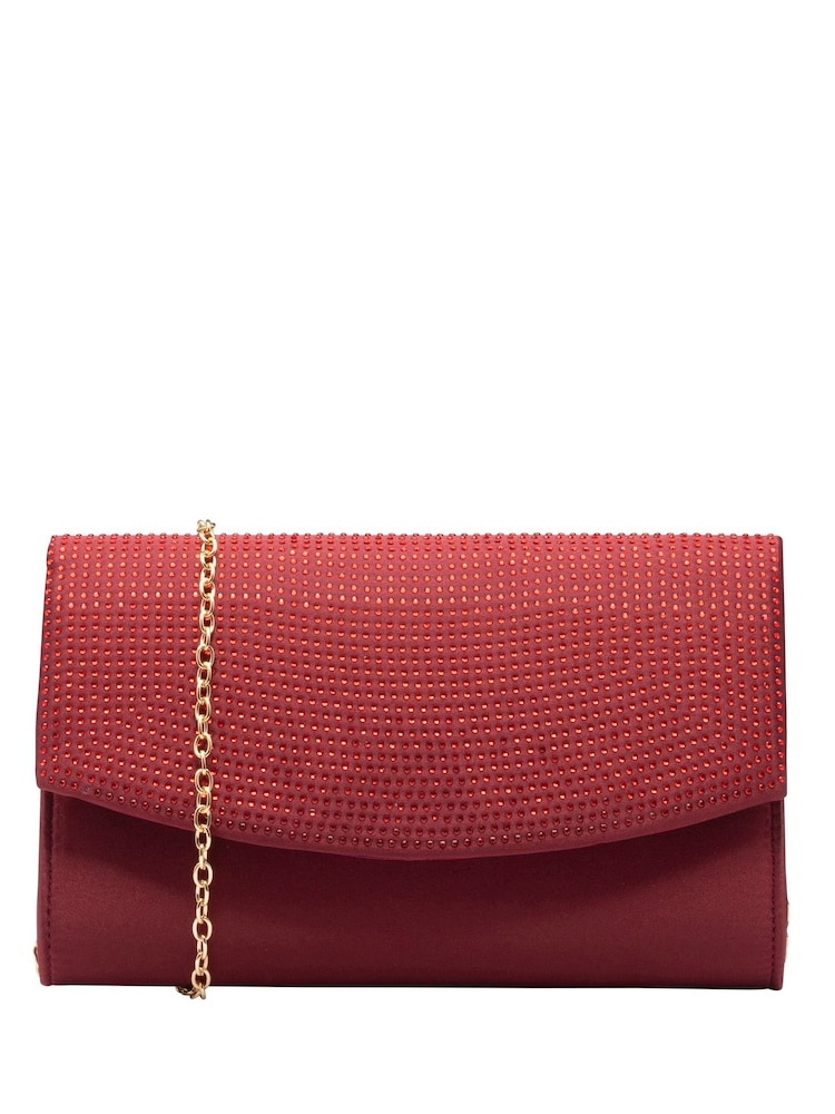 Ravel Red Clutch Bag with Chain - Image 1 of 4 Ravel Red Clutch Bag with Chain - Image 1 of 4