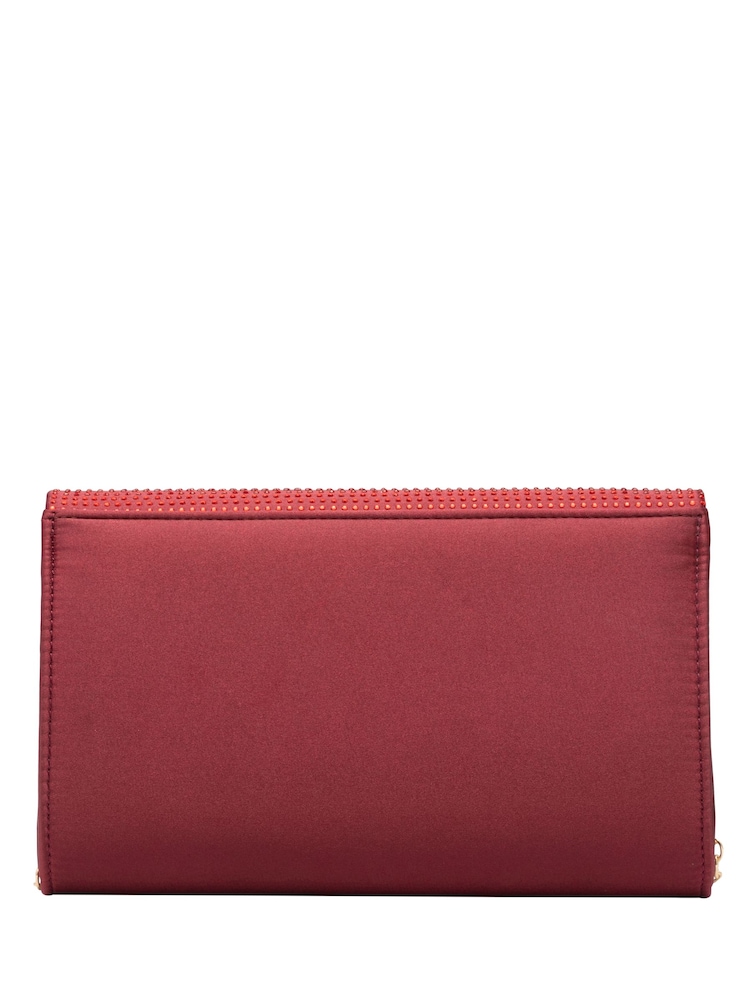 Ravel Red Clutch Bag with Chain - Image 2 of 4 Ravel Red Clutch Bag with Chain - Image 2 of 4