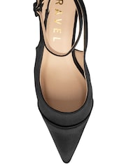 Ravel Black Satin Slingback Court Shoes - Image 4 of 4