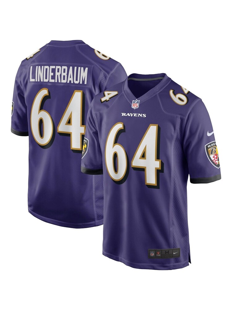Nike Purple NFL Baltimore Ravens Home Game Jersey - Purple - Tyler Linderbaum - Image 1 of 3