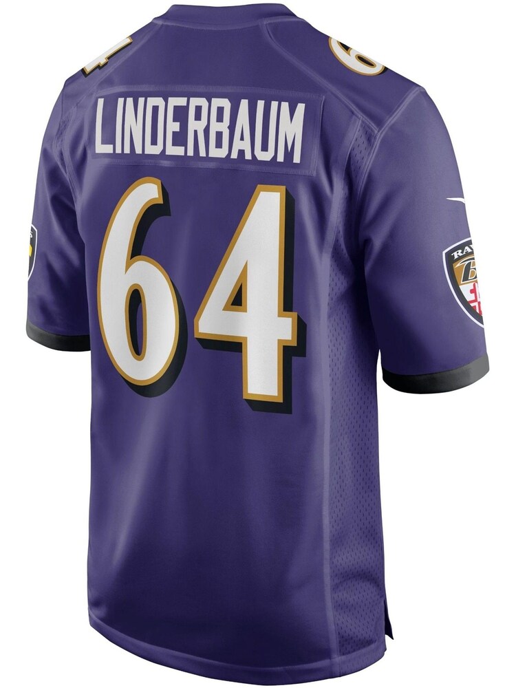 Nike Purple NFL Baltimore Ravens Home Game Jersey - Purple - Tyler Linderbaum - Image 3 of 3