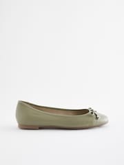 Green Forever Comfort® Round Toe Leather Ballerina Shoes - Image 2 of 5