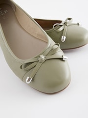 Green Forever Comfort® Round Toe Leather Ballerina Shoes - Image 3 of 5