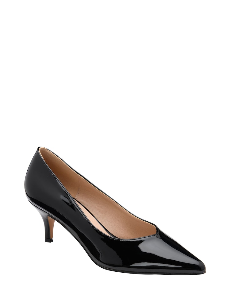Ravel Black Patent Kitten-Heel Court Shoes - Image 1 of 4 Ravel Black Patent Kitten-Heel Court Shoes - Image 1 of 4