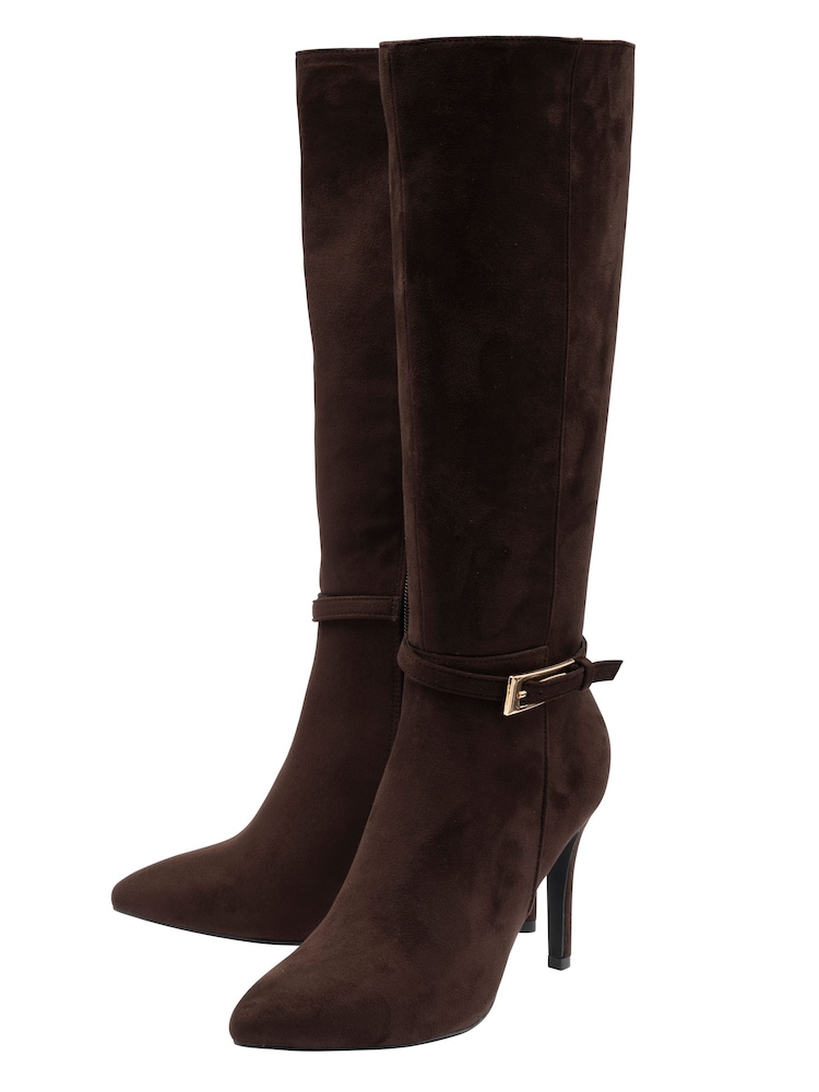 Ravel Brown Stiletto-Heel Knee-High Boots - Image 2 of 4 Ravel Brown Stiletto-Heel Knee-High Boots - Image 2 of 4