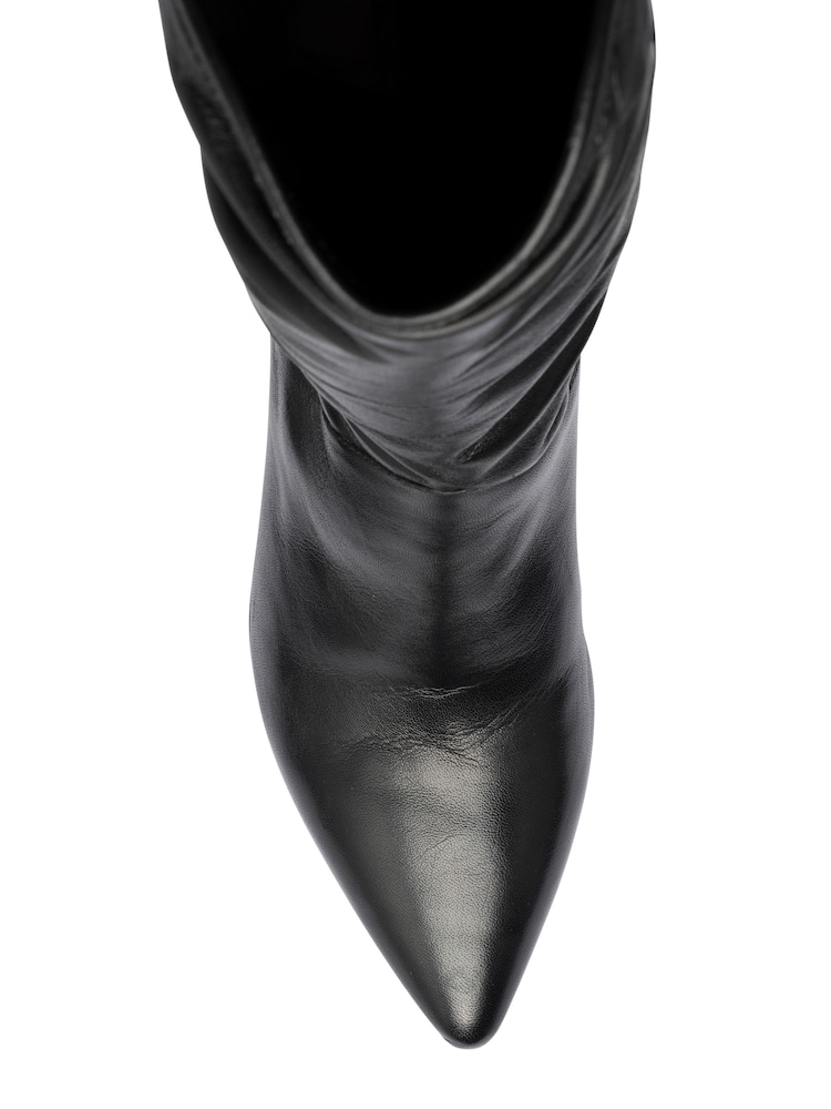 Ravel Black Leather Heeled Knee High Boots - Image 4 of 4 Ravel Black Leather Heeled Knee High Boots - Image 4 of 4