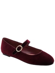 Ravel Red Velvet Flat Shoes - Image 1 of 4