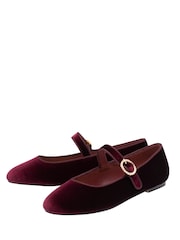 Ravel Red Velvet Flat Shoes - Image 2 of 4