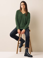 Khaki Green Long Sleeve Tunic Top - Image 1 of 5