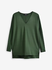 Khaki Green Long Sleeve Tunic Top - Image 4 of 5