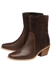 Ravel Brown Suede & Leather Ankle Boots - Image 2 of 4