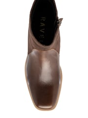 Ravel Brown Suede & Leather Ankle Boots - Image 4 of 4