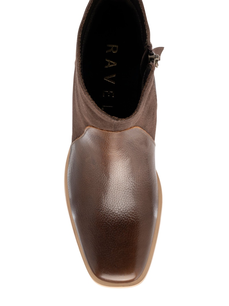 Ravel Brown Suede & Leather Ankle Boots - Image 4 of 4 Ravel Brown Suede & Leather Ankle Boots - Image 4 of 4