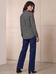 Roman Grey Geometric Puff Print Stretch Shirt - Image 3 of 4