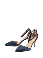 Ravel Blue Satin & Diamante Court Shoes - Image 2 of 4