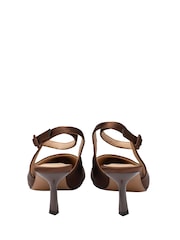 Ravel Brown Satin Slingback Court Shoes - Image 2 of 4