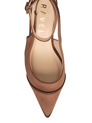 Ravel Brown Satin Slingback Court Shoes - Image 4 of 4