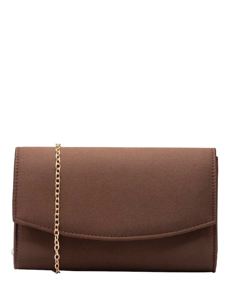 Ravel Brown Clutch Bag with Chain - Image 1 of 4 Ravel Brown Clutch Bag with Chain - Image 1 of 4