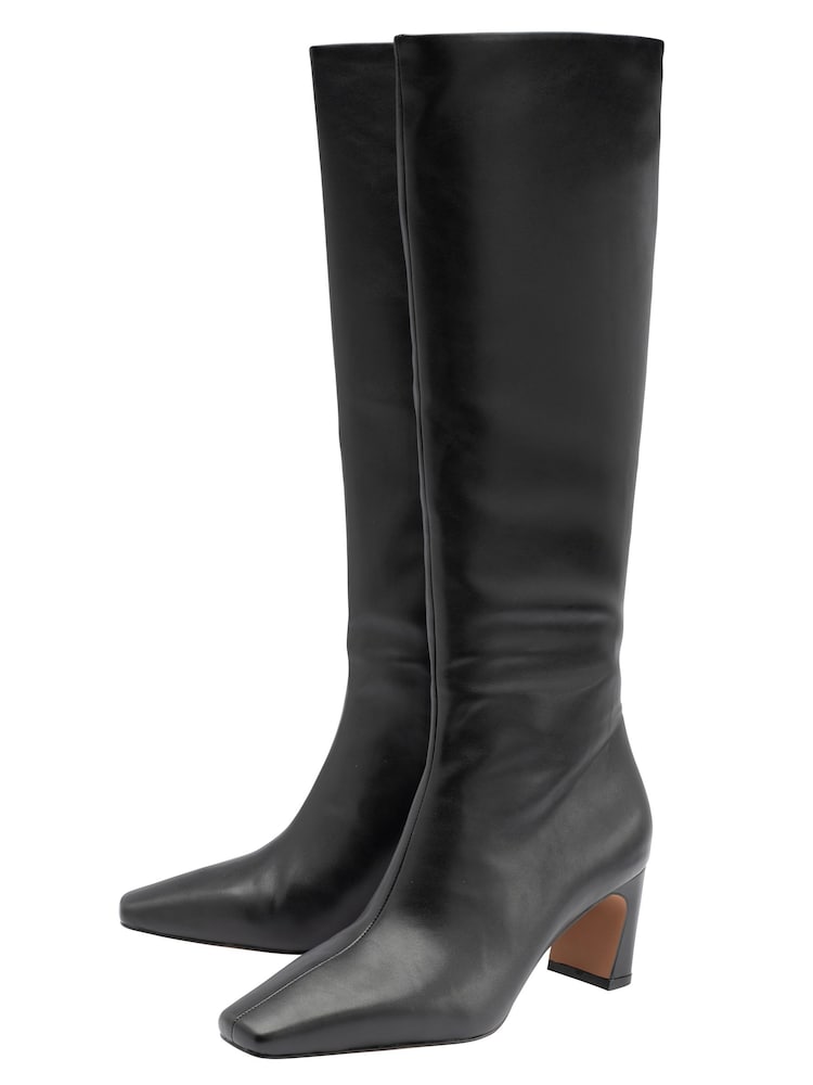 Ravel Black Kitten-Heel Knee-High Boots - Image 2 of 4 Ravel Black Kitten-Heel Knee-High Boots - Image 2 of 4