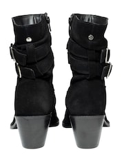 Ravel Black Suede Heeled Ankle Boots - Image 3 of 4