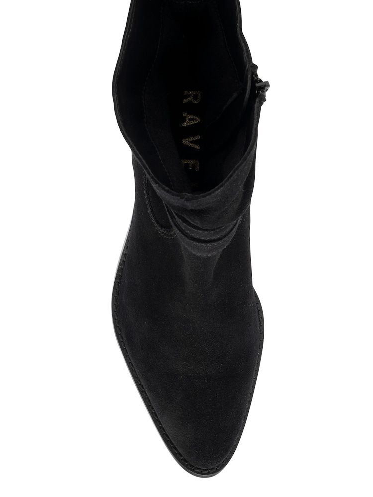 Ravel Black Suede Heeled Ankle Boots - Image 4 of 4