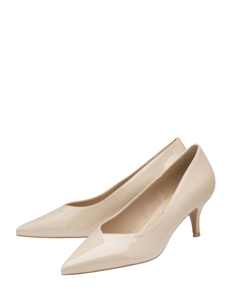 Ravel Nude Patent Kitten-Heel Court Shoes - Image 2 of 4 Ravel Nude Patent Kitten-Heel Court Shoes - Image 2 of 4