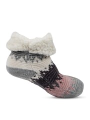 Totes Multi Ladies Crop Chenille Knitted Slipper Socks - Image 2 of 5