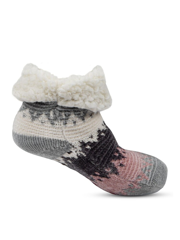 Totes Multi Ladies Crop Chenille Knitted Slipper Socks - Image 2 of 5