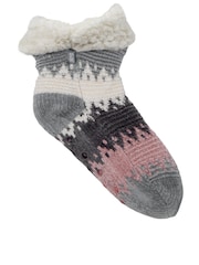 Totes Multi Ladies Crop Chenille Knitted Slipper Socks - Image 3 of 5