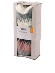 Totes Multi Ladies Crop Chenille Knitted Slipper Socks - Image 5 of 5