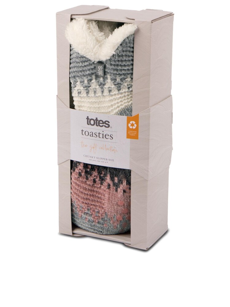 Totes Multi Ladies Crop Chenille Knitted Slipper Socks - Image 5 of 5