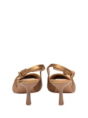 Ravel Gold Satin Slingback Court Shoes - Image 3 of 4