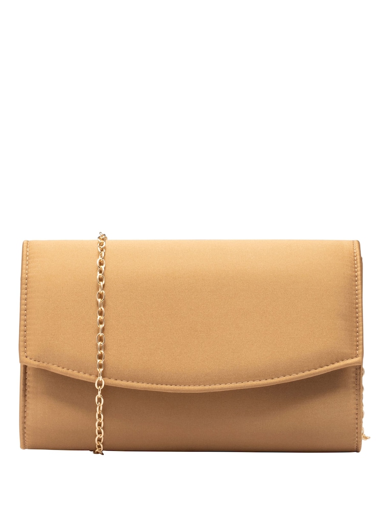Ravel Gold Clutch Bag with Chain - Image 1 of 4 Ravel Gold Clutch Bag with Chain - Image 1 of 4