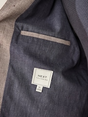 Brown Textured Linen Blend Chore Jacket - Image 10 of 10