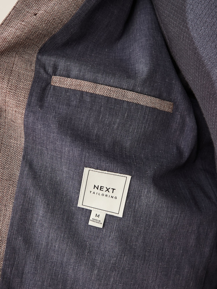 Brown Textured Linen Blend Chore Jacket - Image 10 of 10