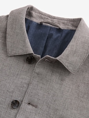 Brown Textured Linen Blend Chore Jacket - Image 7 of 10