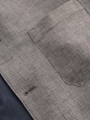 Brown Textured Linen Blend Chore Jacket - Image 9 of 10