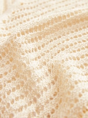 Cream Knitted Crochet Cover-Up - Image 6 of 7
