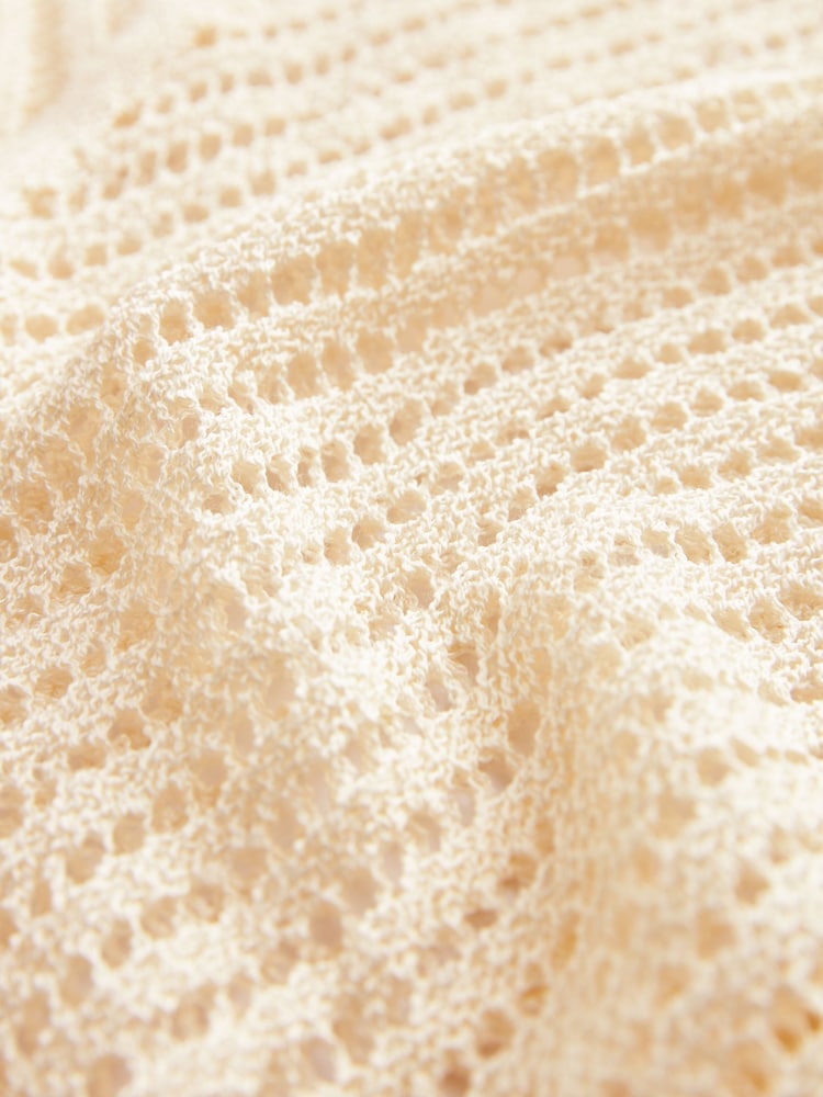 Cream Knitted Crochet Cover-Up - Image 7 of 7