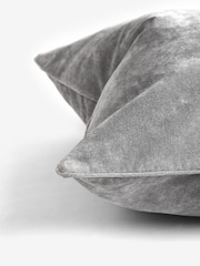 Mid Grey 59 x 59cm Soft Velour Cushion - Image 6 of 6