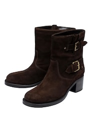 Ravel Brown Suede Zip-Up Ankle Boots - Image 2 of 4