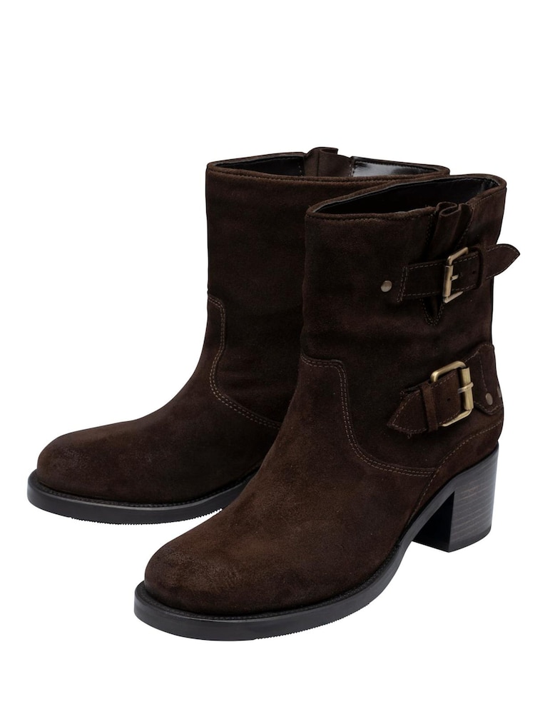 Ravel Brown Suede Zip-Up Ankle Boots - Image 2 of 4 Ravel Brown Suede Zip-Up Ankle Boots - Image 2 of 4