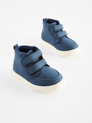 Navy Blue With Off White Sole Wide Fit (G) Warm Lined Touch Fastening Boots - Image 1 of 5