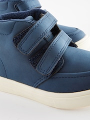 Navy Blue With Off White Sole Wide Fit (G) Warm Lined Touch Fastening Boots - Image 5 of 5