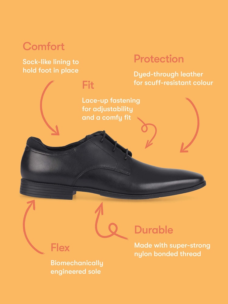 Black Leather Academy Smart School Shoes - Image 9 of 9